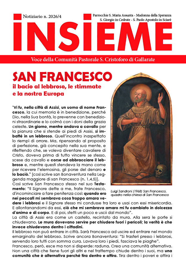 Copertina del numero di Ottobre 2026 del Notiziario INSIEME